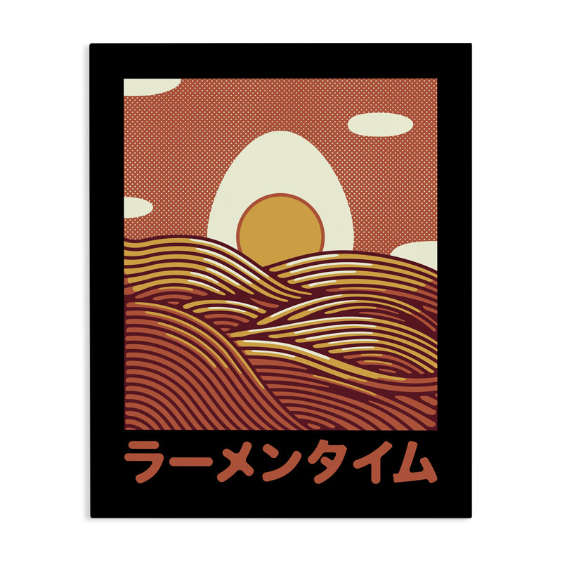 Toile Minimalist Egg & Ramen Sunset, design par Tobe Fonseca, H 20 po x l 16 po