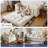 Boneless Convertible Folding Sofa Bed, Sponge Floor Couch with Pillows for Small Space Living Room Bedroom, No-Assembly Required-862164361-862164355