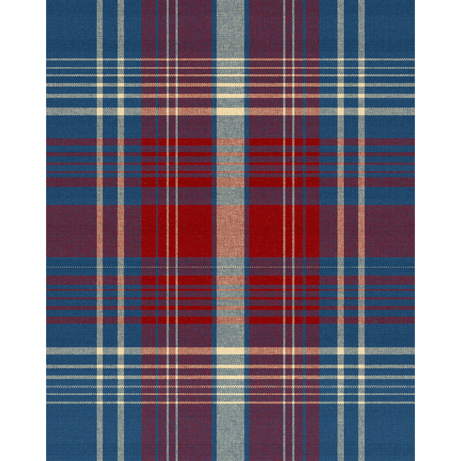 Woodstock Lifestyle Modern Plaid Wallpaper, Red/Saphire Blue