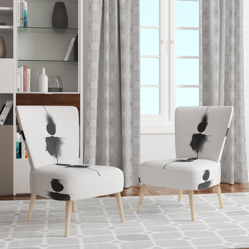 Chaise rembourrée Abstract Minimalisme - Chaise d'appoint Midnight Dot & Line I, Chaise d'appoint sans accoudoirs