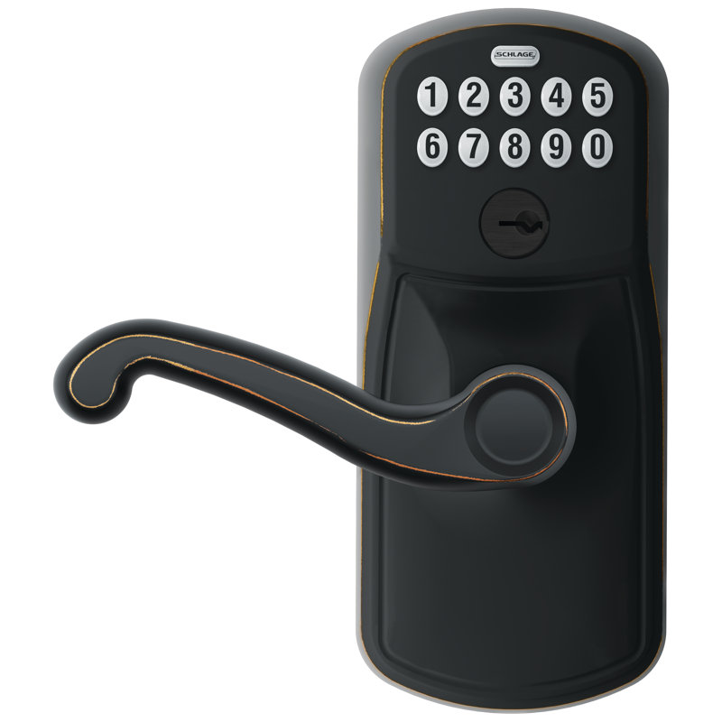 Flair Keypad Lever with Plymouth Trim, Aged Bronze