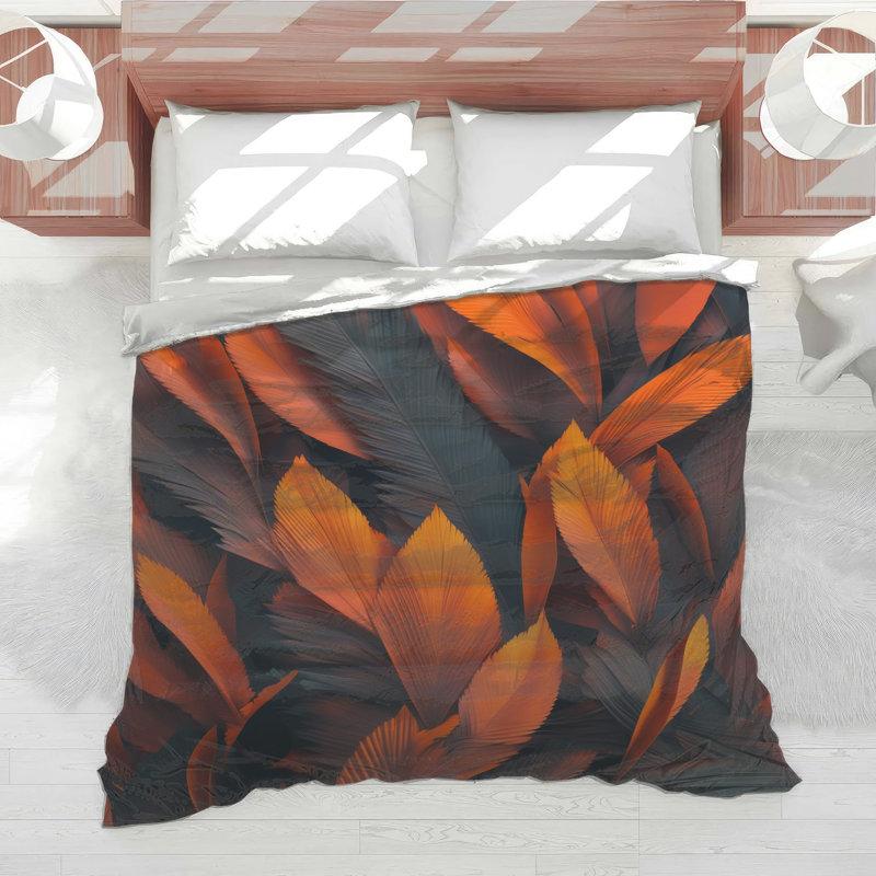 Orange Leaves Closeup Comforter, Twin