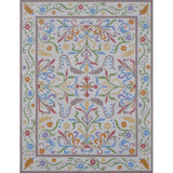Artemesia Hand-Tufted Wool Loop Pile Indoor Rug Traditional Bordered Multicolor