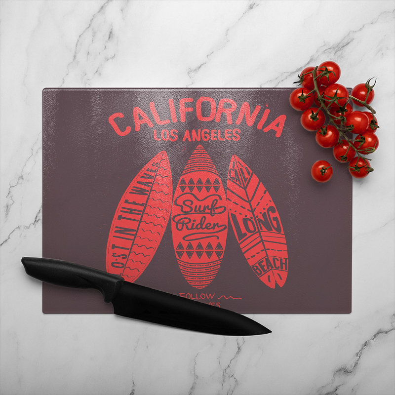 California Surf Glass Chopping Board