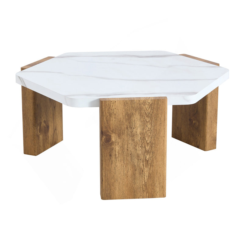 31-Inch Modern-Style Hexagonal Coffee Table