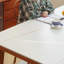 Pierre rectangulaire blanche avec table de salle à manger solide pour la salle à manger / cuisine-2004623517