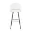 Tabouret de bar à hauteur fixe en métal noir et similicuir avec repose-pieds carré - ensemble de 2-459915268-459915265