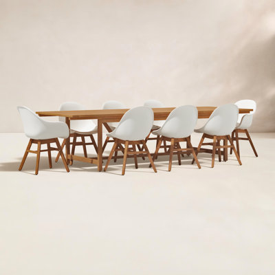 Anautica 118" Eucalyptus Patio Dining Set