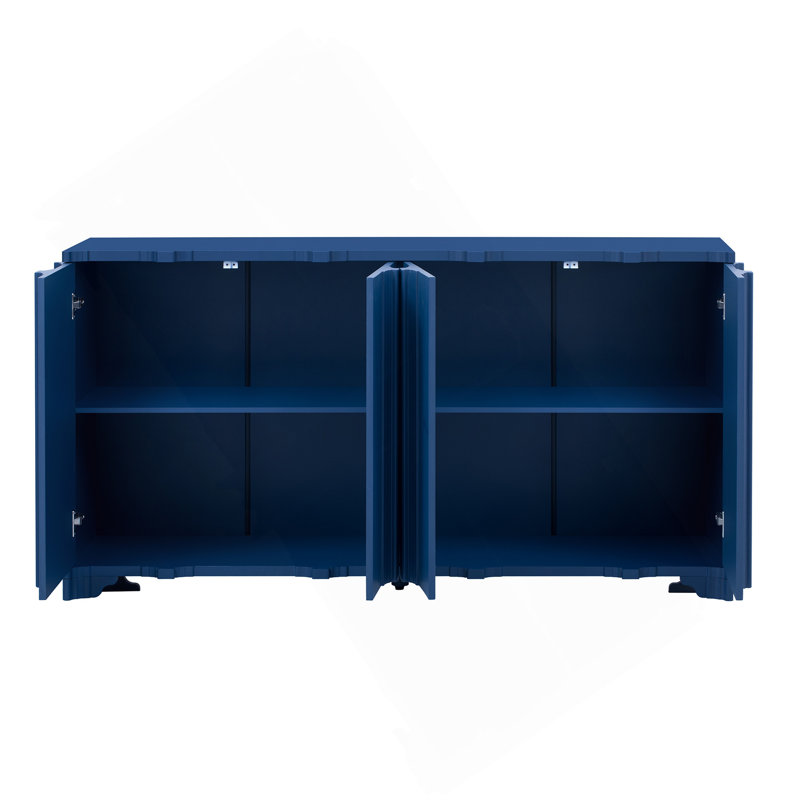 Solace 4-Door Sideboard with Adjustable Shelves, Navy Blue