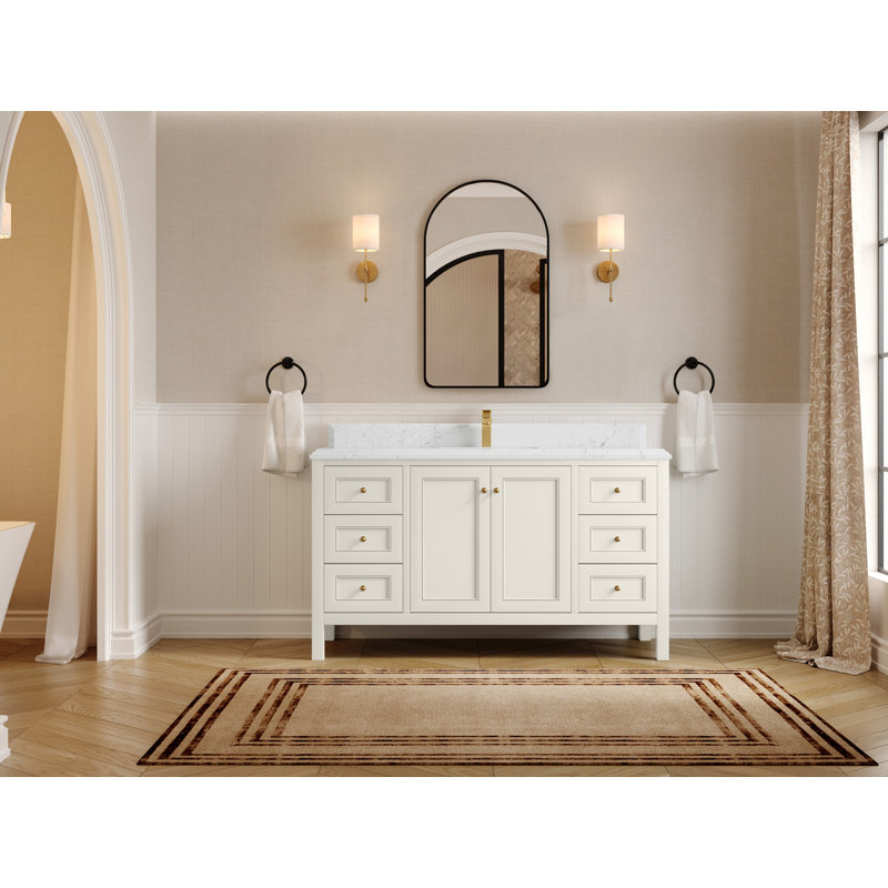 Nashville X P 22 po De meuble-lavabo simple en D, Empira, Albâtre