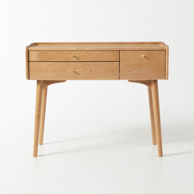 Meuble-lavabo Mid-Century moderne en frêne massif 39,4 po avec 3 tiroirs