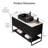 48"Freestanding Bathroom Storage Cabinet With 3 Doors And Open Shelf, Black Rectangular Ceramic Basin And Carrara White Sintered Stone Counter Top