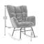 Fauteuil oscillant berçant Modern en tissu avec dossier capitonné, bleu clair
