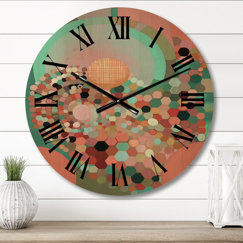 Horloge murale Crystalline Consciousnessin Retro Tones, Moyenne