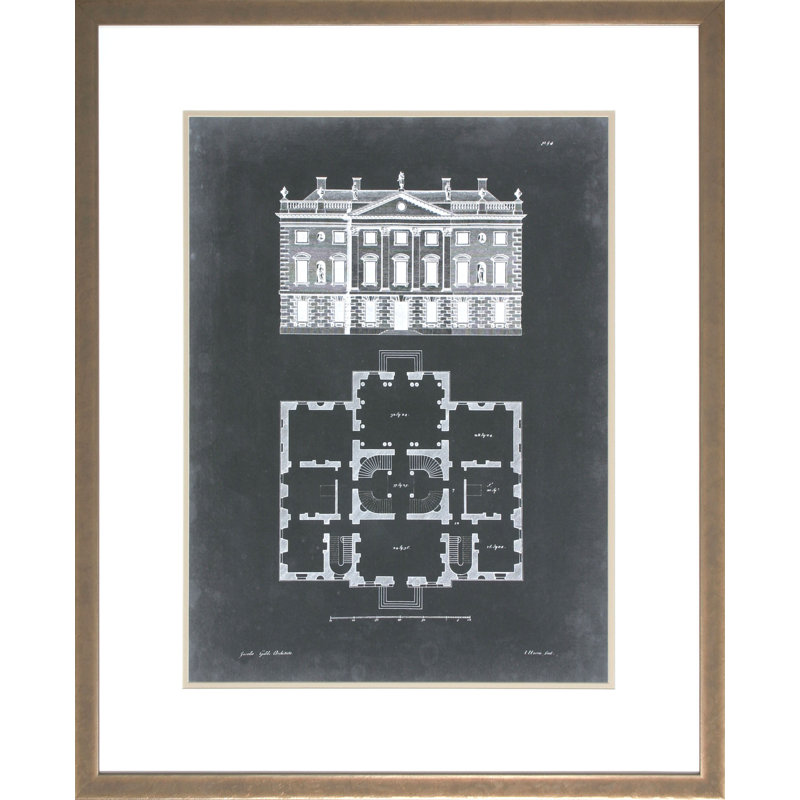 Graphic Building And Plan I Print by Gibbs