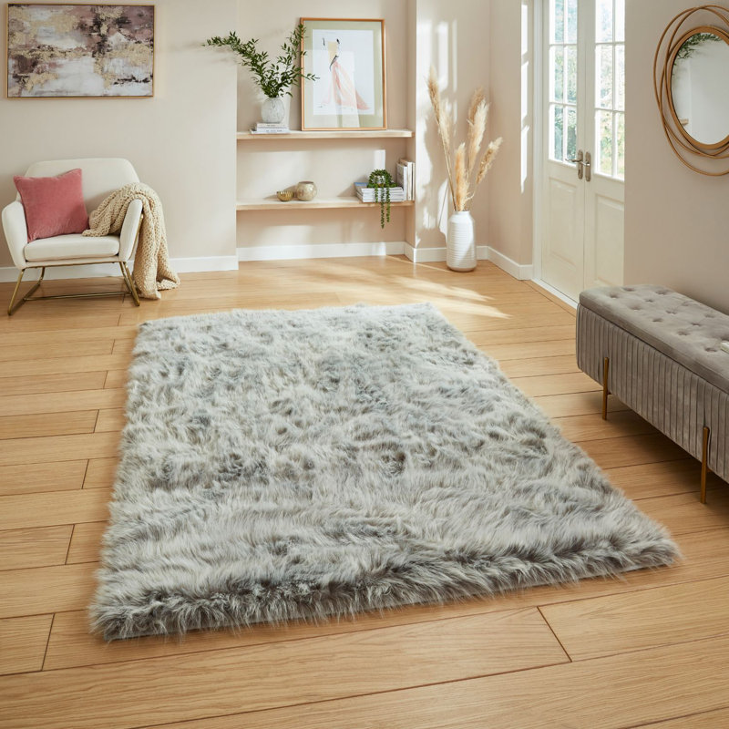 Aketzalli Machine Tufted Grey Area Rug, Rectangle 80 x 150cm