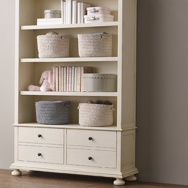 Bibliothèque simple et rétro, Blanc / Blanc