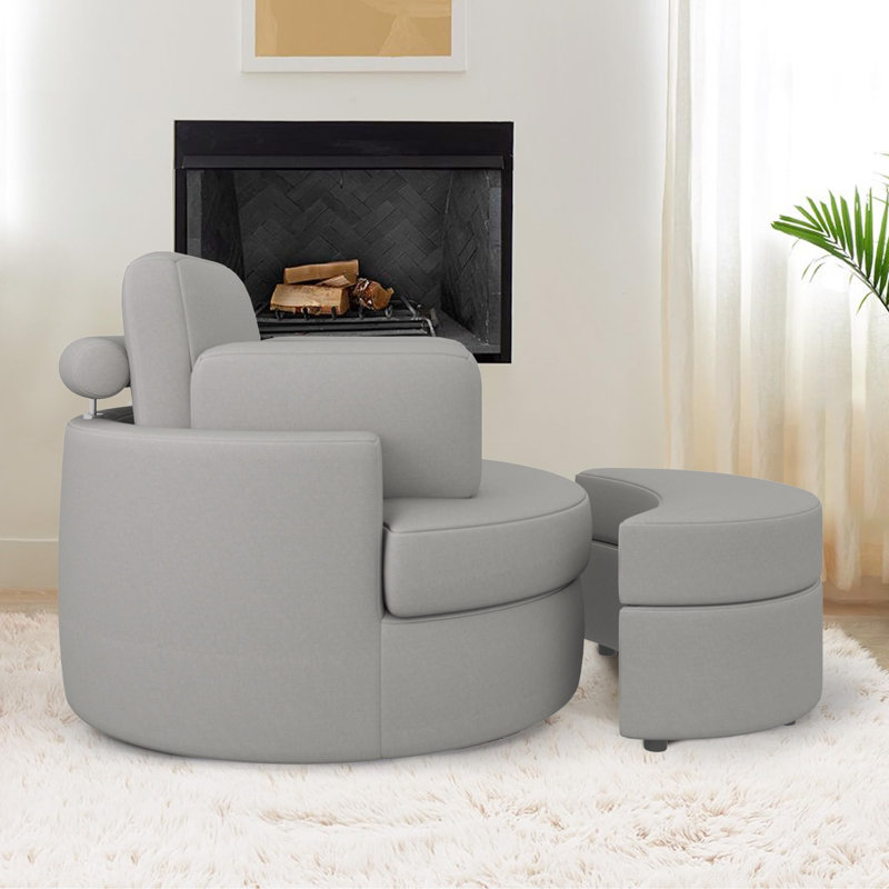 Kamyia 36,2 po de large, Microfibre/microsuède gris