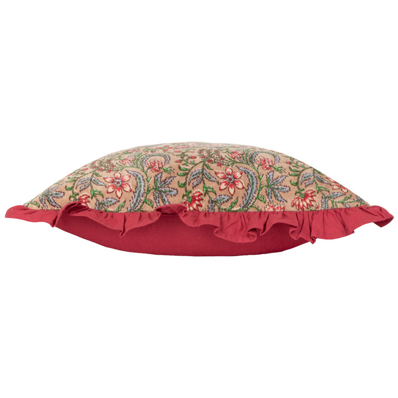 Floral Brown Square Throw Cushion