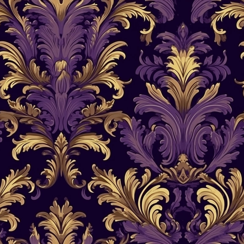 Polyester Comforter, Twin Comforter, Brown/Purple Damask