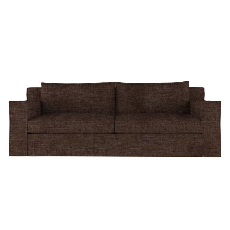 Canapé Mulberry, H 33 po x l 108 po x p 40 po, Velours écrasé chocolat, Patiné