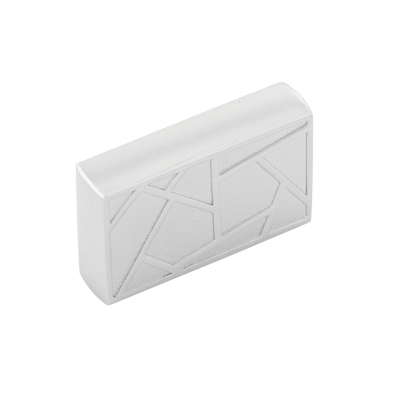 Cullet Rectangular Knob, Chrome