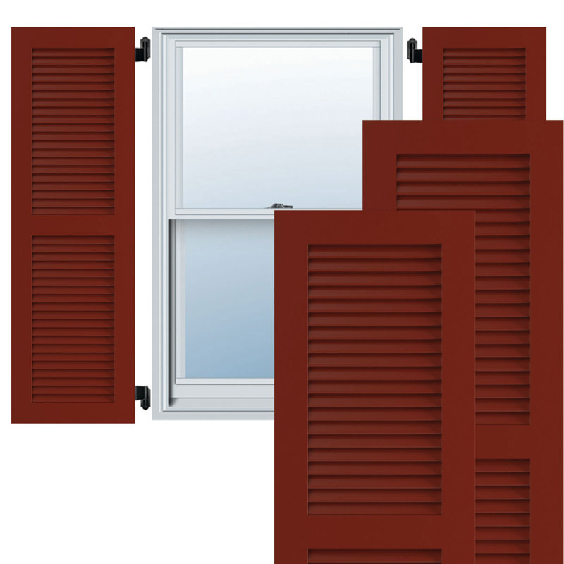 Deux volets à persiennes en PVC True Fit, 47", Rouge chalet, 18"