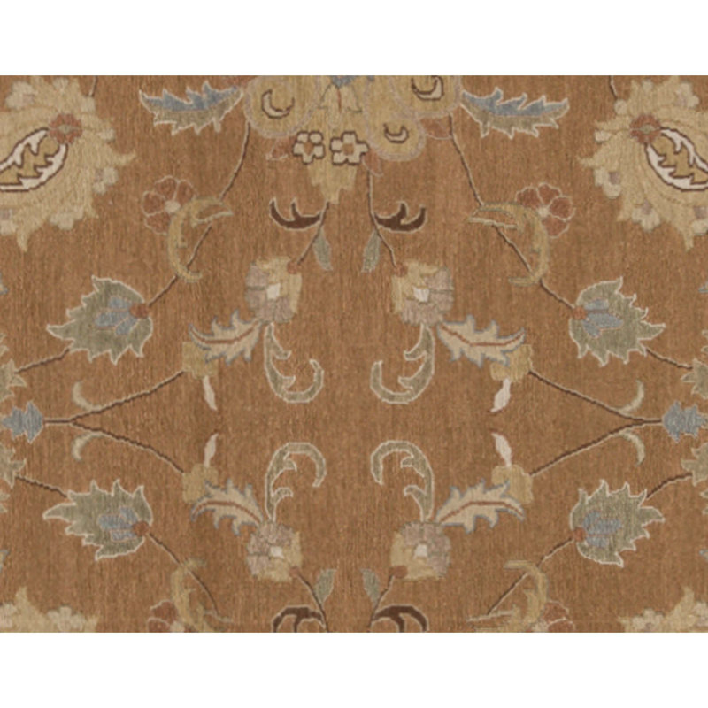 Tapis brun et beige de haute qualité noué à la main