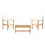 Ensemble 3 pièces avec 2 fauteuils club d'extérieur et table basse en bois d'acacia