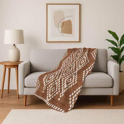 Addison Machine Washable Sherpa ASB890 Squares Throw Blanket