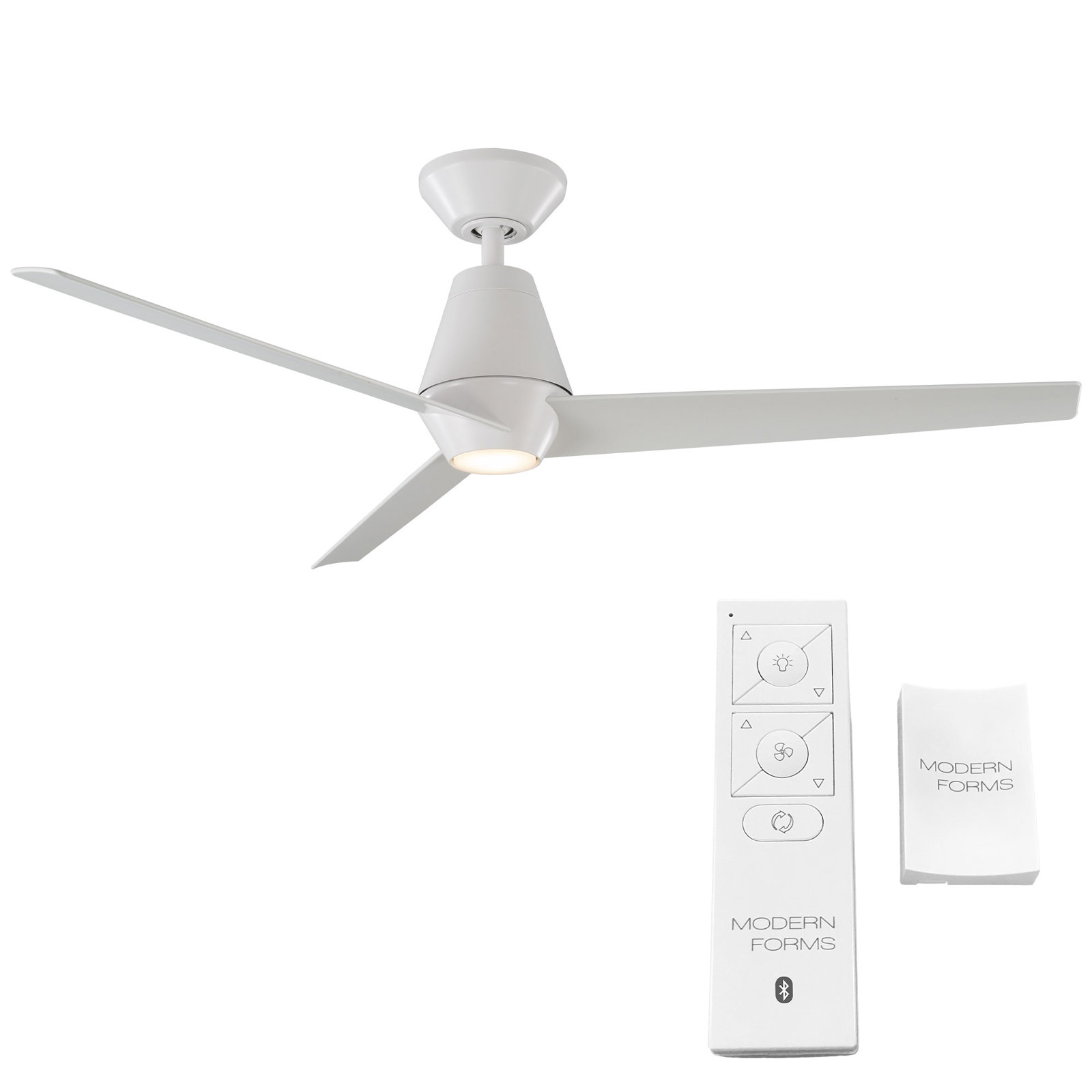52" Smart Ceiling Fan with LED Light Kit, Matte White, 2700K