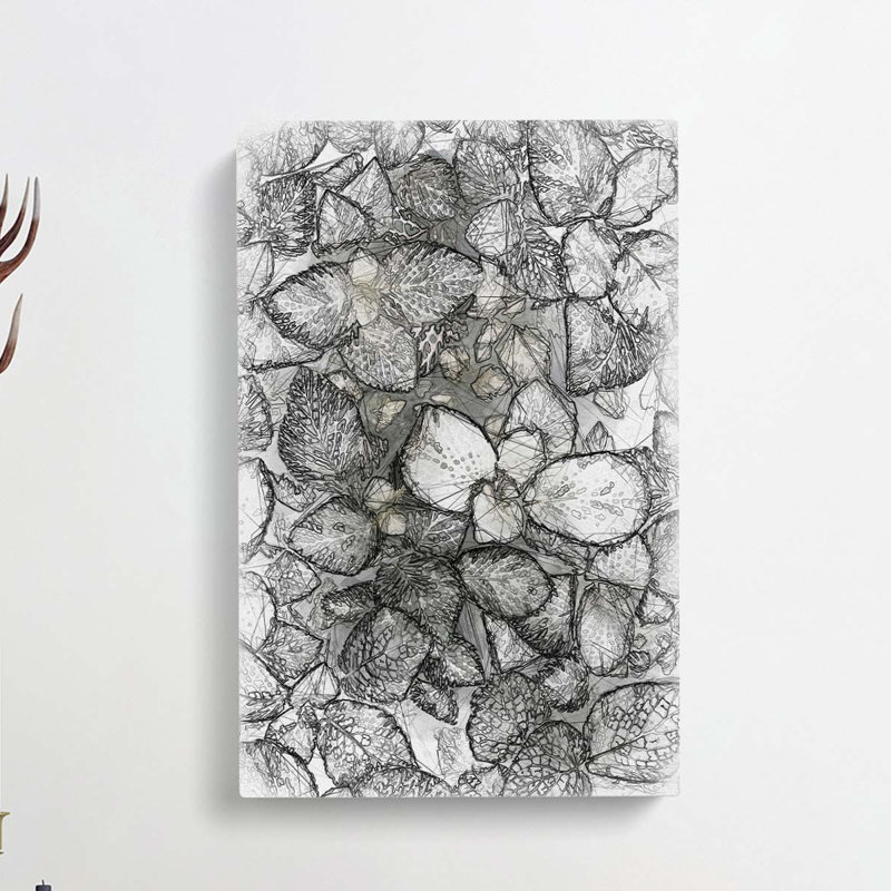 Plant Leaves Abstract Art - Wrapped Canvas Print, 50cm H x 35cm W x 3cm D