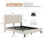 Lit plateforme, base de lit en métal avec station de charge, aucun sommier nécessaire (beige), silencieux, facile à assembler.-1074864294-1074864293