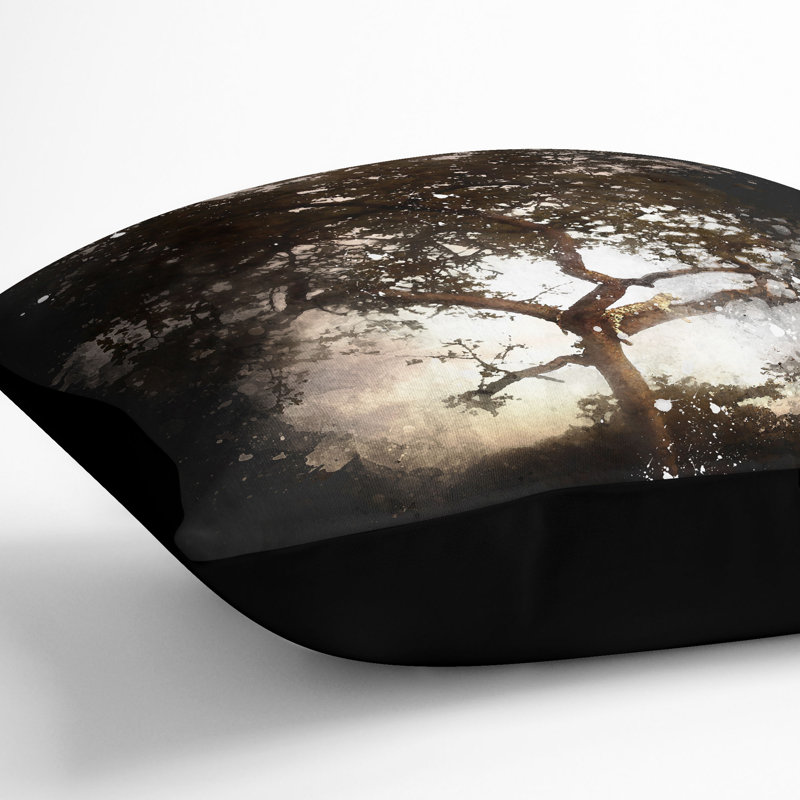Leopard Siesta Paint Splash Cushion with Filling, 40cm H x 40cm W x 15cm D, Black