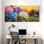 Ensemble de 3 tableaux muraux sur toile à motifs floraux d'hortensias, pour salon, chambre à coucher et décoration intérieure.