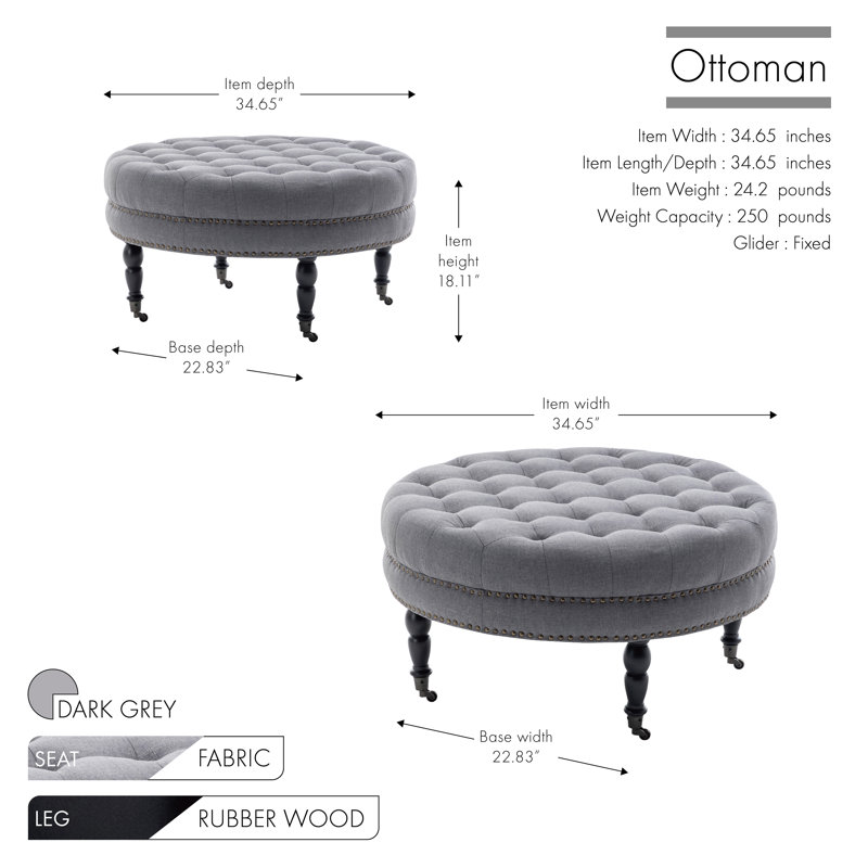Repose-pieds Ashden, Mélange de polyester gris foncé