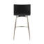 Tabouret de comptoir rembourré à hauteur fixe de 26 po avec pivot en acier inoxydable et similicuir noir - ensemble de 2