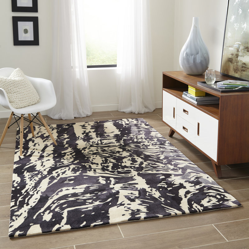 Ayano Wool Abstract Indoor Rug, Rectangle 3'6" x 5'6"