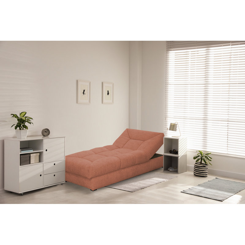 Upholstered Chaise Lounge, Orange