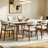 6 - Person White Rectangular Sintered Stone Stone Tabletop Dining Table Set