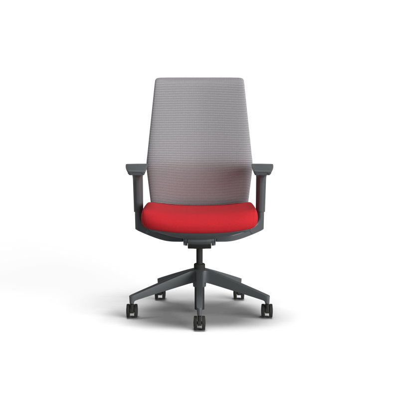 Chaise de bureau ergonomique en mailles chiffon HON, cadre gris anthracite, rubis, Rubis, Gris anthracite