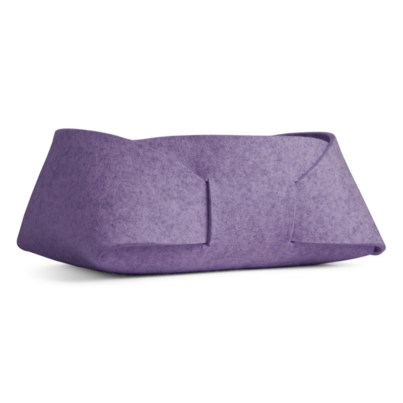 Blu Dot Double Tuck Fabric Decorative Basket, Lilac, 7" H x 19" W x 16" D