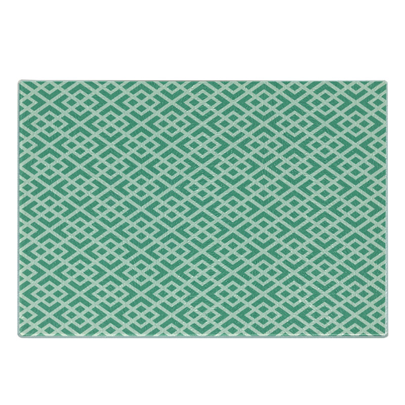 Planche à découper en verre trempé Ambesonne Mint Shabby Abstract Squares