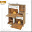 Ensemble de meubles modernes 2 en 1 pour chat 2 en 1, table d'appoint pour litière pour chat, maisonnette avec rangement pour 2 petits chats - Brun-1770398390