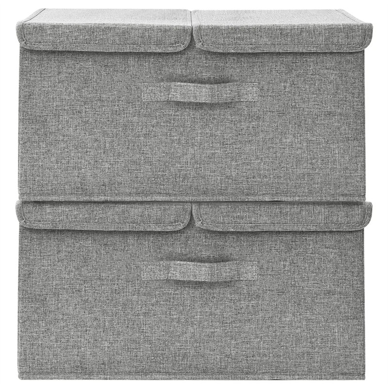 Storage Boxes Fabric 50x30x25 cm, Light Grey