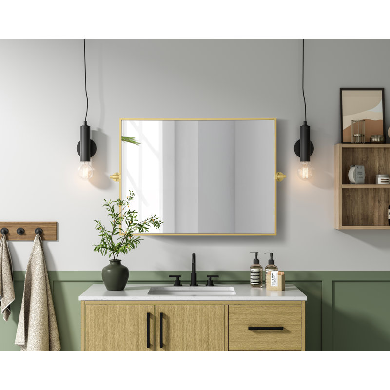Miroir Amoura, Laiton, 32 po x 24 po