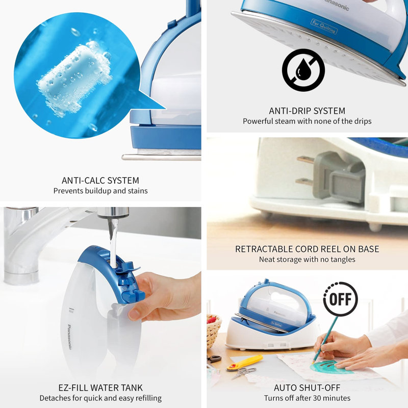 Panasonic NI-QL1000A Cordless 360º Freestyle Steam Iron in Blue
