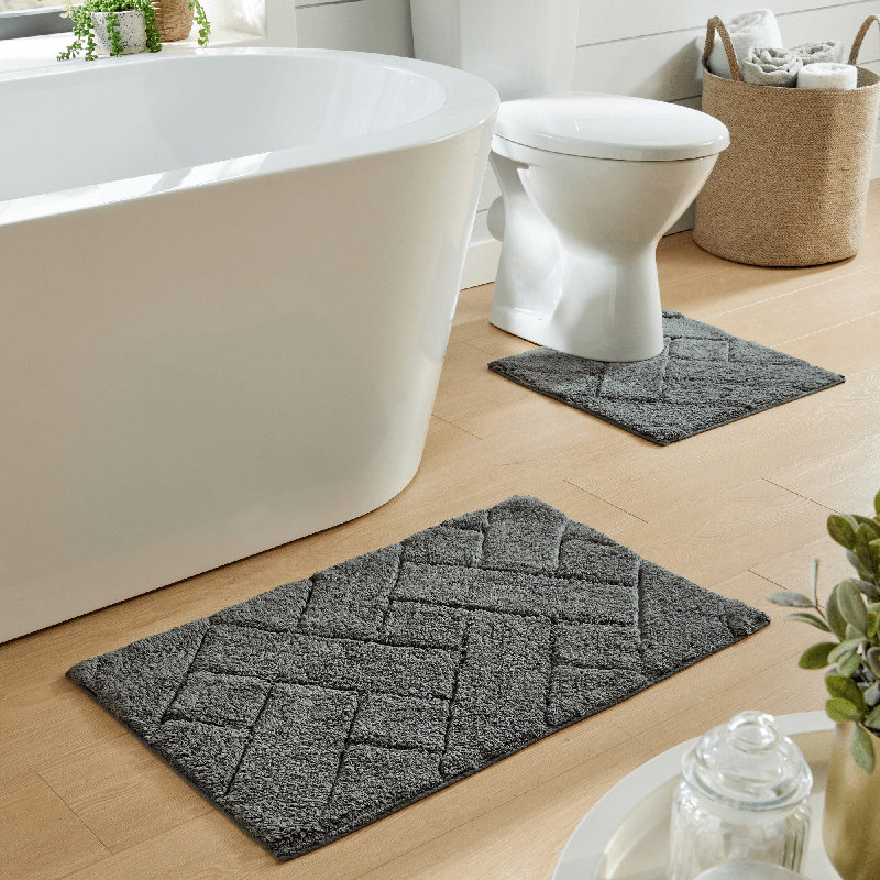 Non-Slip Bath Mat, Grey
