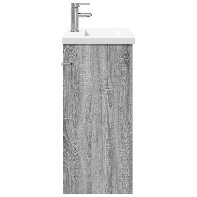 Vanity & Mirror Set, Grey Sonoma