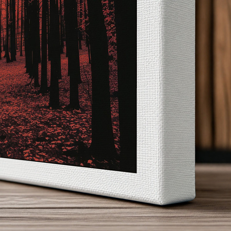 Forest Path in Amber Scandinavian - Wrapped Canvas, 36x24 - 91.4 x 61.0 cm, White Border